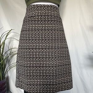 Margaret M Geometric Black and Cream A-Line Skirt